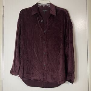 Rag & Bone dark red corduroy long sleeve button down shirt XS